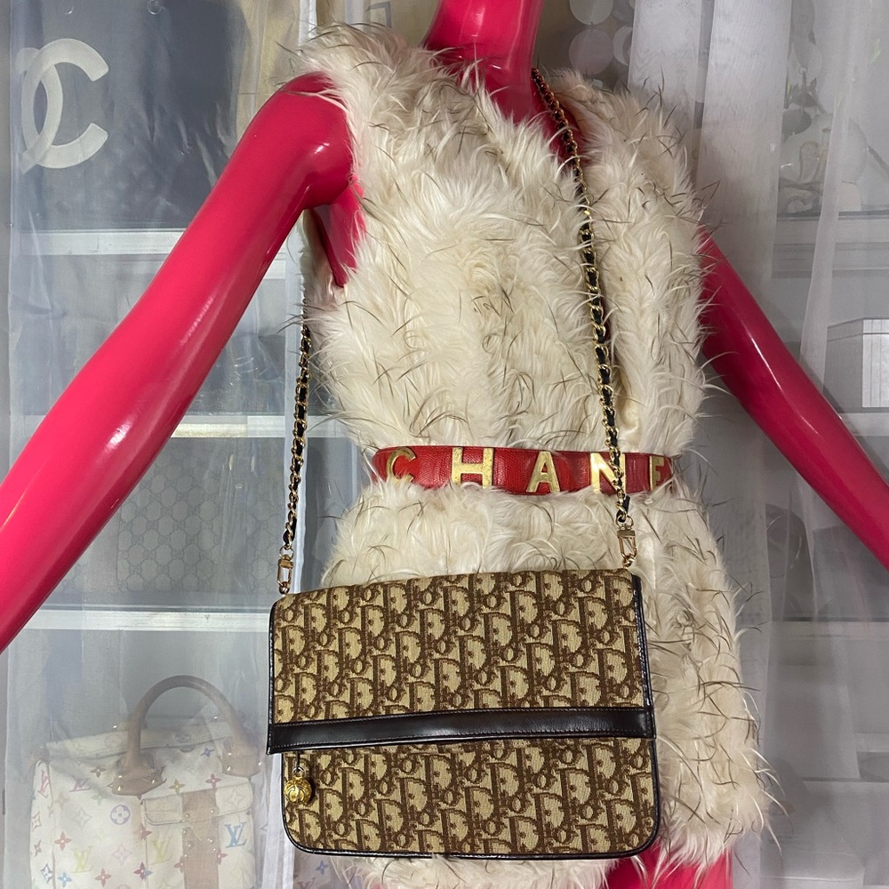 SALEEE⛔️BAG CHRISTIAN DIOR CLUTCH CROSSBODY AUTH▫️🟤▫️